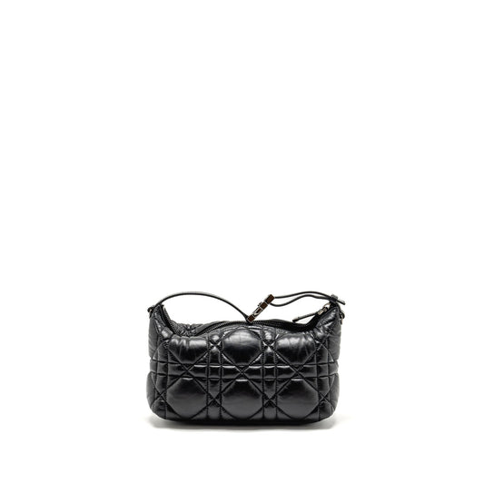 Dior Medium Diortravel Nomad Pouch Macrocannage Calfskin Black SHW