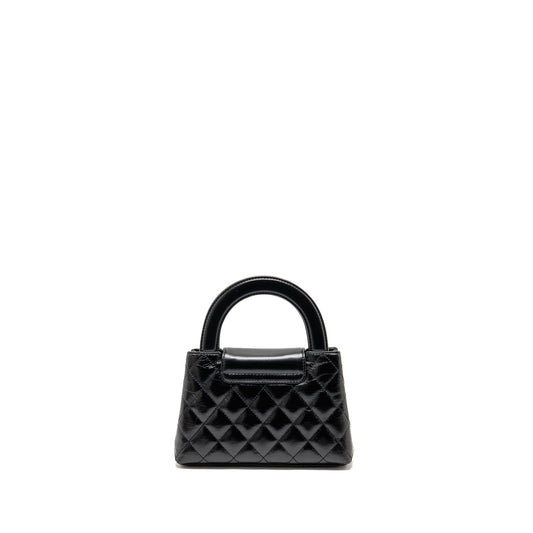 Chanel mini kelly shopping tote bag calfskin black GHW (Microchip)