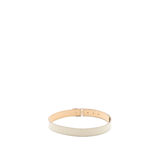 Louis Vuitton size 80 initials 30 mm belt epi white SHW