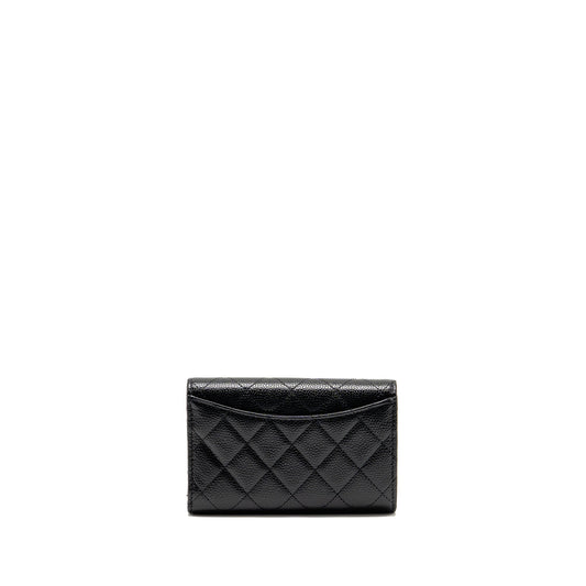 Chanel Classic Flap Wallet Caviar Black SHW (Microchip)