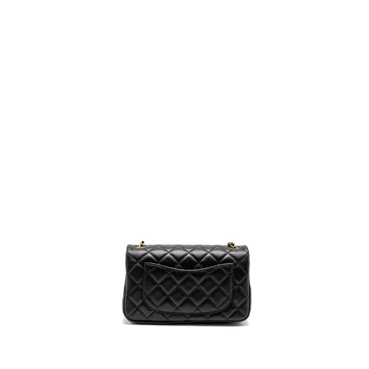 Chanel Pearl Crush Mini Rectangular Lambskin Black Brushed GHW (Microchip)