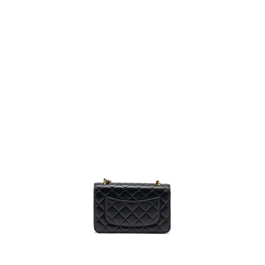 CHANEL 23A Lion Charms Wallet On Chain Lambskin Black GHW (Microchip)