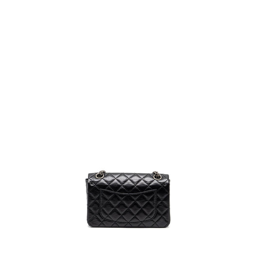 Chanel mini 2.55 Reissue Flap Bag aged calfskin black ruthenium hardware