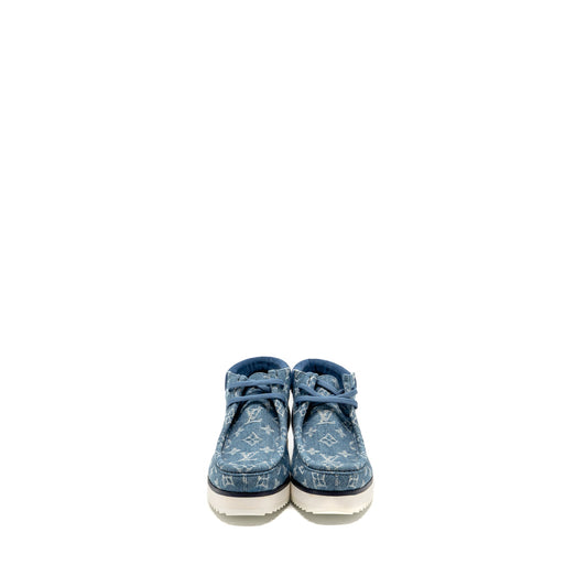 Louis Vuitton Size 7.5 Mods Ankle Boots Denim Blue/White