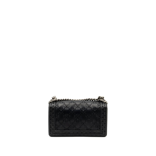 Chanel medium boy bag limited quilted caviar black ruthenium hardware