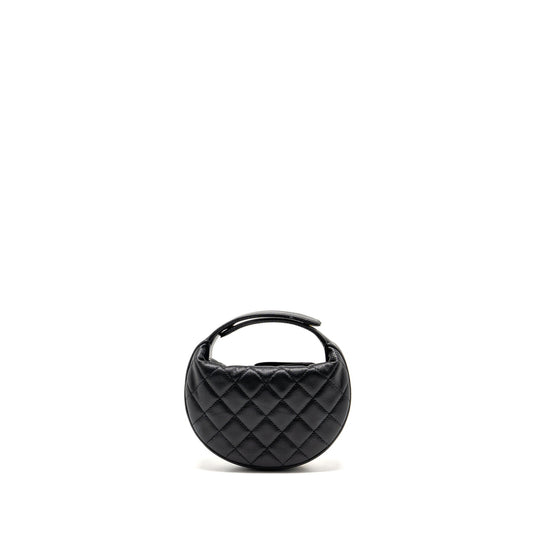 Chanel 23b Round Clutch Caviar Black LGHW (microchip)