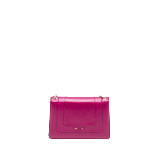 Bvlgari Serpenti forever flap bag calfskin dark pink GHW