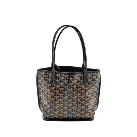 Goyard mini Anjou tote goyardline canvas/ calfskin black SHW