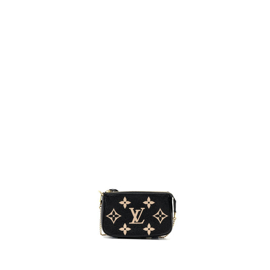 Louis Vuitton Mini Pochette Accessories Bicolour Monogram Empreinte Leather GHW (new version)