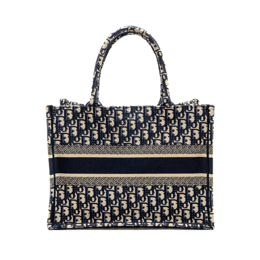 Dior Medium Dior Book Tote Dior Oblique Embroidery Ecru/Blue