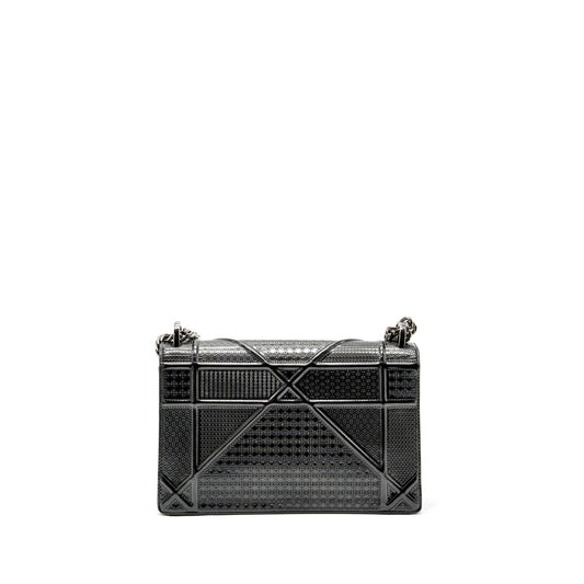 Dior medium diorama calfskin metallic silver SHW