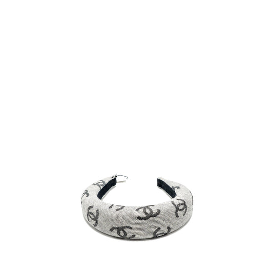 Chanel 22S CC Logo Headband Cotton White / Black