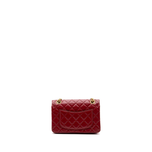 Chanel mini 2.55 reissue flap bag aged calfskin red GHW