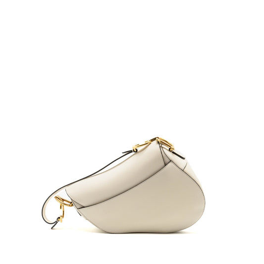 DIOR Medium Saddle Bag Calfskin White GHW