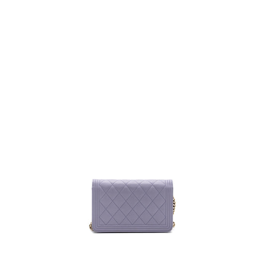 Chanel boy wallet on chain caviar lialic / light purple LGHW (microchip)
