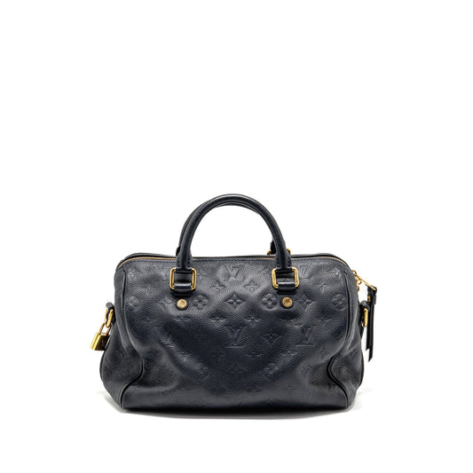 Louis Vuitton Speedy Bandouliere 25 Monogram Empreinte Leather Navy GHW
