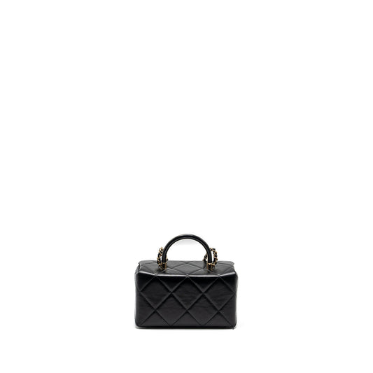 Chanel 23k top handle vanity bag shiny calfskin black GHW (microchip)
