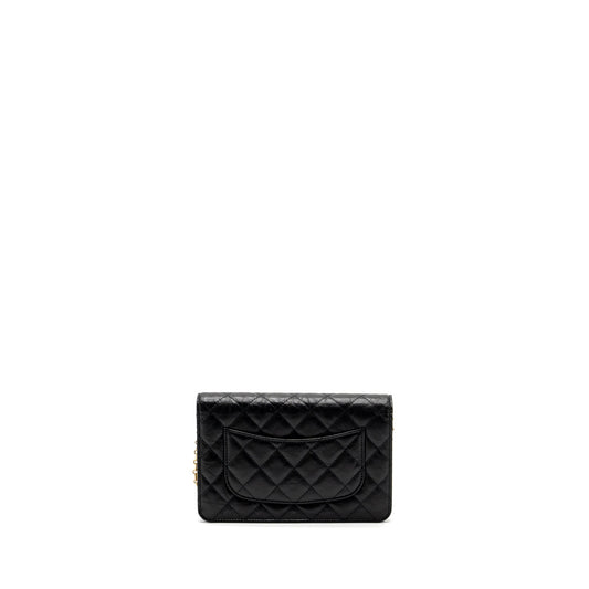 Chanel 2.55 Wallet on Chain Aged Calfskin Black Brushed GHW (Microchip)