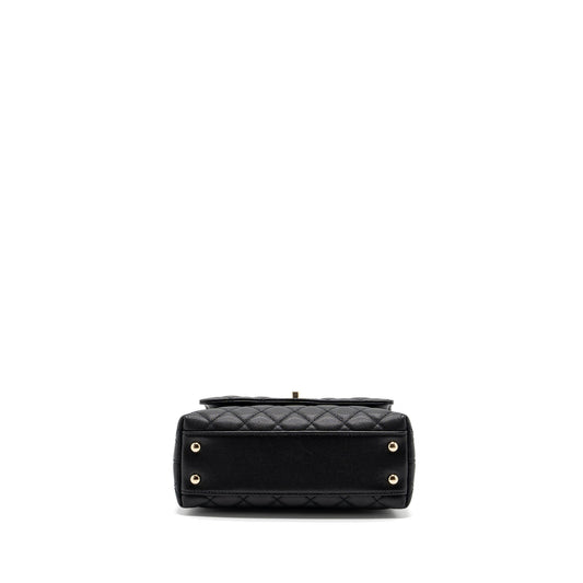 Chanel small coco handle caviar black LGHW (Microchip)