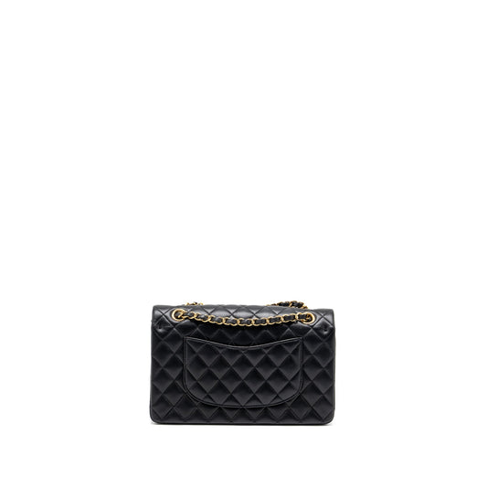 Chanel medium classic double flap bag lambskin Black GHW