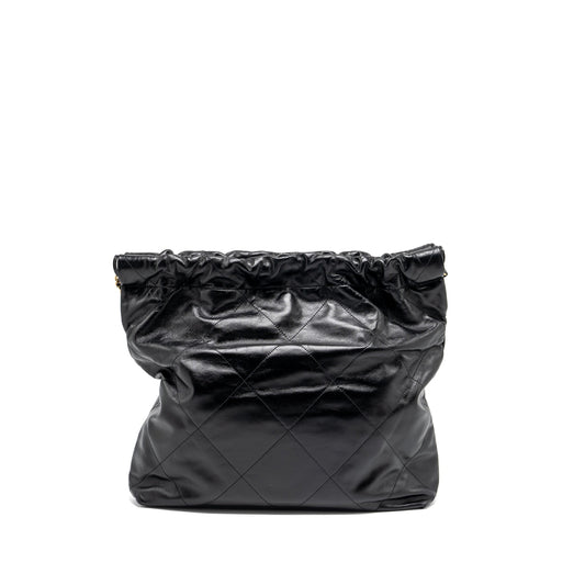 Chanel Medium 22 Bag Shiny Calfskin Black GHW (Microchip)