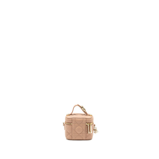 Dior Micro Lady Dior Vanity Case lambskin dark beige LGHW