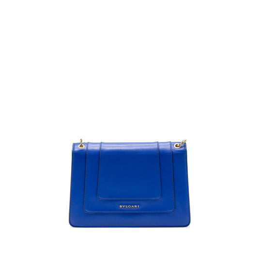 Bvlgari Serpenti Forever Shoulder Bag Leather Blue GHW