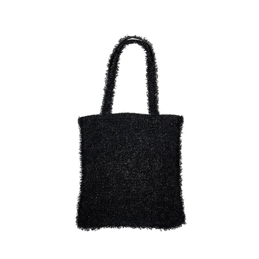 Chanel 17S Resin Robot Tote Bag Tweed Black SHW