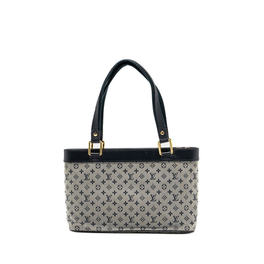 Louis Vuitton vintage zip tote bag fabric blue GHW