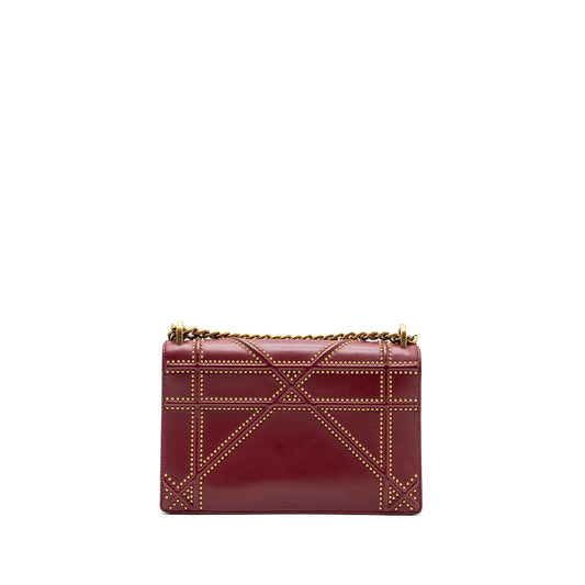 Dior medium diorama studded lambskin red GHW