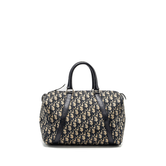 Dior vintage bowling bag blue oblique canvas SHW