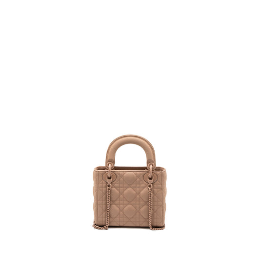 Dior Mini Lady Dior Ultra Matte Cannage Calfskin Blush with Blush Hardware