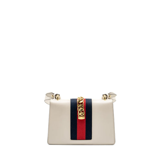 Gucci Medium Sylvie Bag calfskin white GHW
