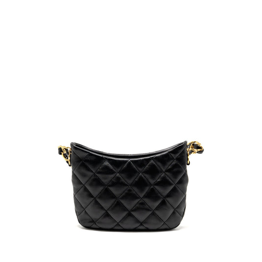 Chanel 22k Hobo Shoulder Bag Lambskin Black GHW