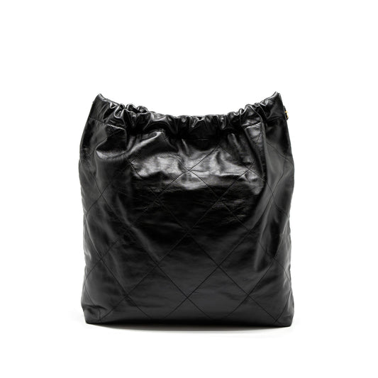Chanel Large 22 Bag Shiny Calfskin Black GHW (Microchip)