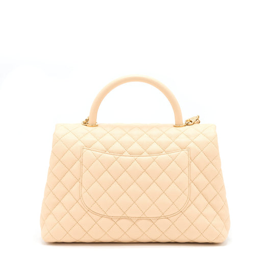Chanel Coco Top Handle Flap Bag Caviar Beige GHW