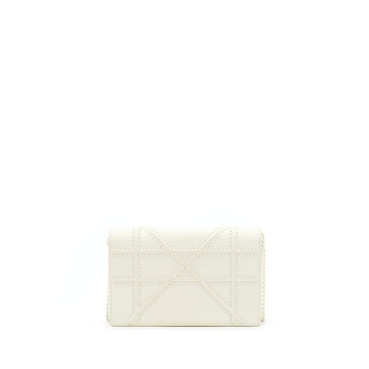 Dior Diorama Wallet On Chain White With White Hardware