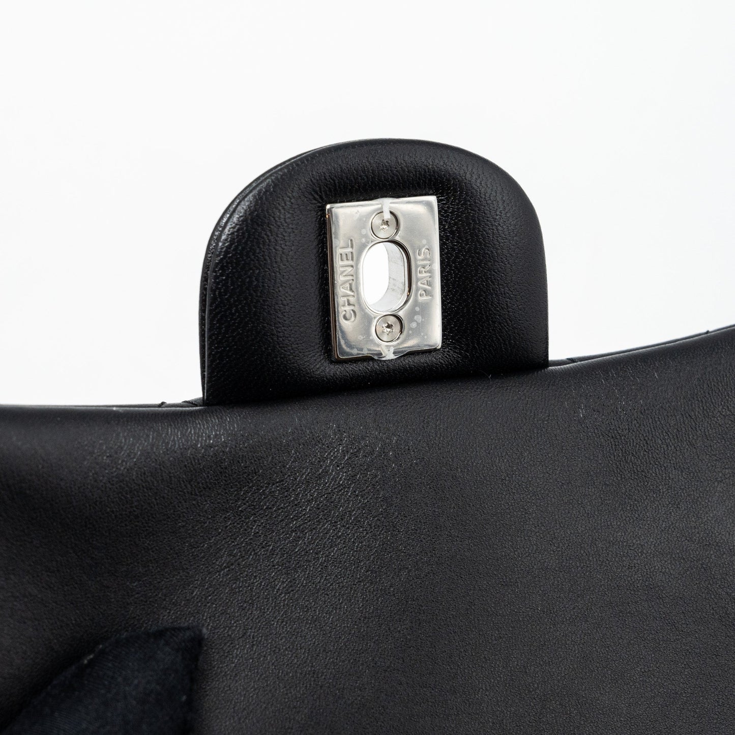 Chanel mini square flap bag lambskin Black SHW (microchip)