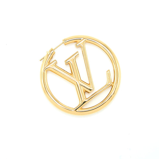 Louis Vuitton Louise Hoop Earrings Gold Tone