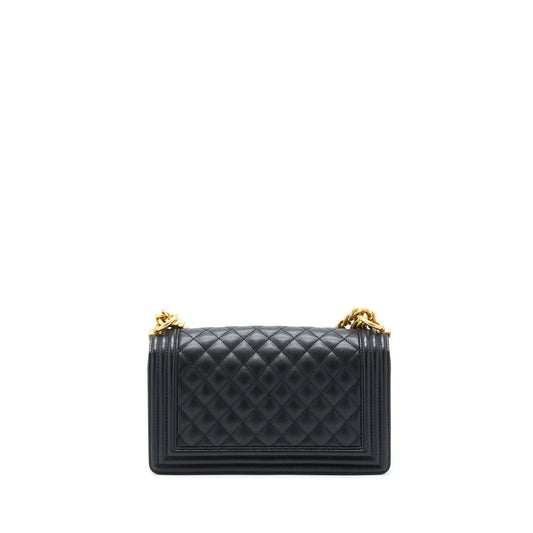 Chanel Medium Boy Bag Caviar Black Brushed GHW
