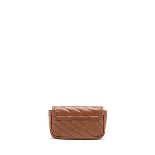 Gucci GG Marmont Matelasse Super Mini Bag Brown GHW