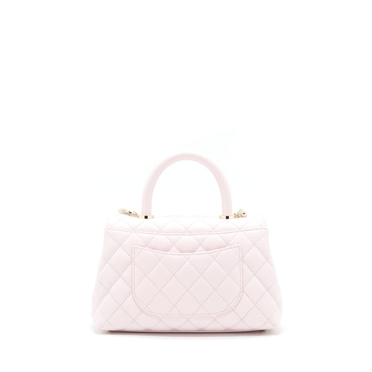 Chanel 22P Small Coco Handle Caviar Light Pink LGHW (Microchip)