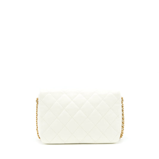 Chanel 22S Melody Medium Flap Bag Caviar White GHW (Microchip)