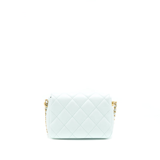 Chanel 21K My Perfect Mini Flap Bag Caviar Iridescent Pastel Green GHW (Microchip)