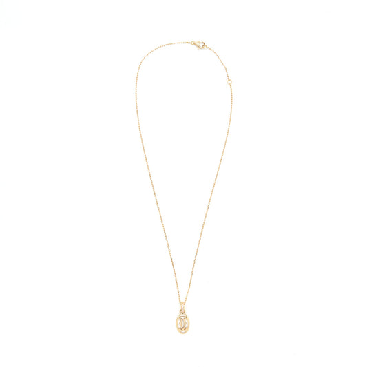 Cartier Logo Necklace Rose Gold with Pink Sapphire