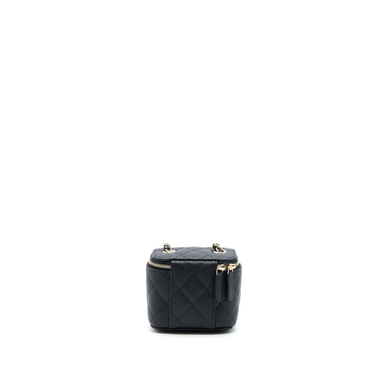Chanel Mini Square Vanity Case Caviar Black LGHW (Microchip)