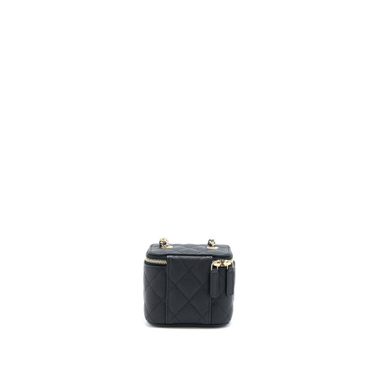 Chanel 23C Mini Vanity With Chain Caviar Black LGHW