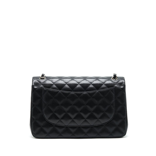 Chanel Classic jumbo Double flap Bag Lambskin Black SHW