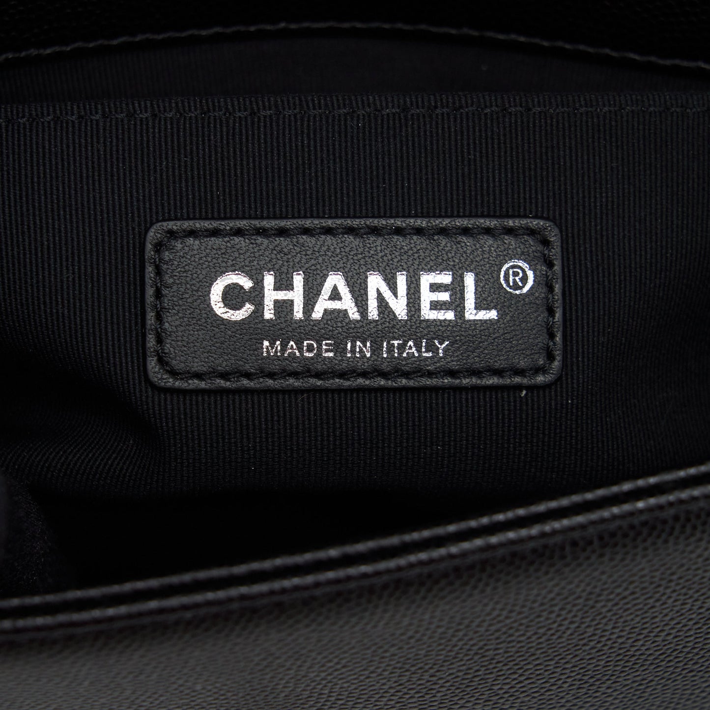 Chanel Small Boy Bag Caviar Black Ruthenium Sliver Hardware (Microchip)