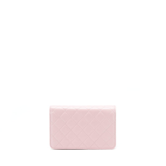 Chanel 22B Wallet On Chain With Detail CC Logo Caviar Light Pink NJ523 LGHW(Microchip)